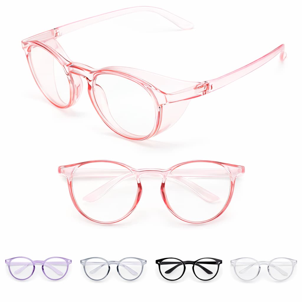 Óculos de proteção segurança redondo moderno e bloqueio luz azul clínica laboratório