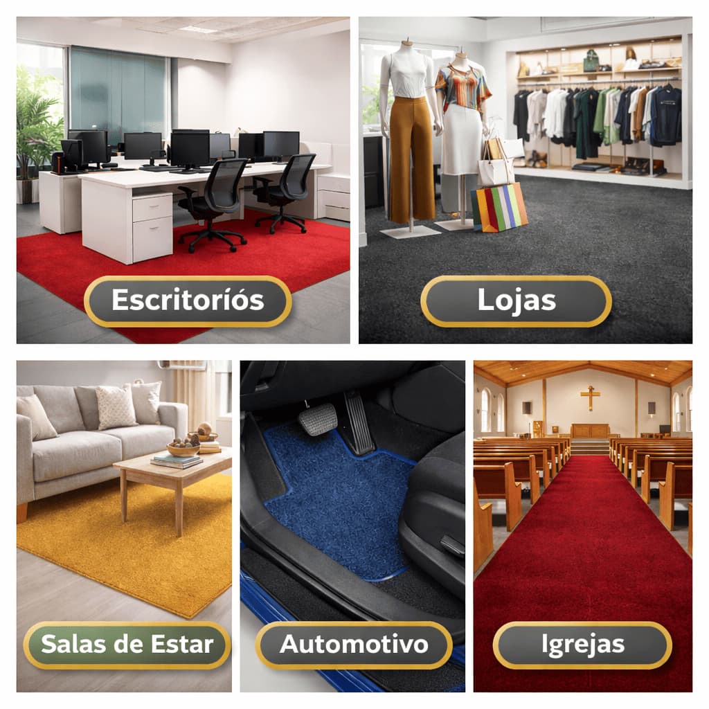 Kit com 1m² - Carpete Forração Ecoloop Canelado Igreja, Feiras e Eventos, Residencial