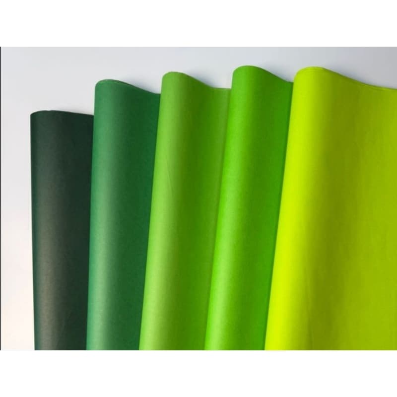 Papel de Seda- 100 Folhas - 5 Tons de Verde,Sendo 20 folhas de cada Verde no Pacote,Embalagem, Presentes,Rococó e Pipa