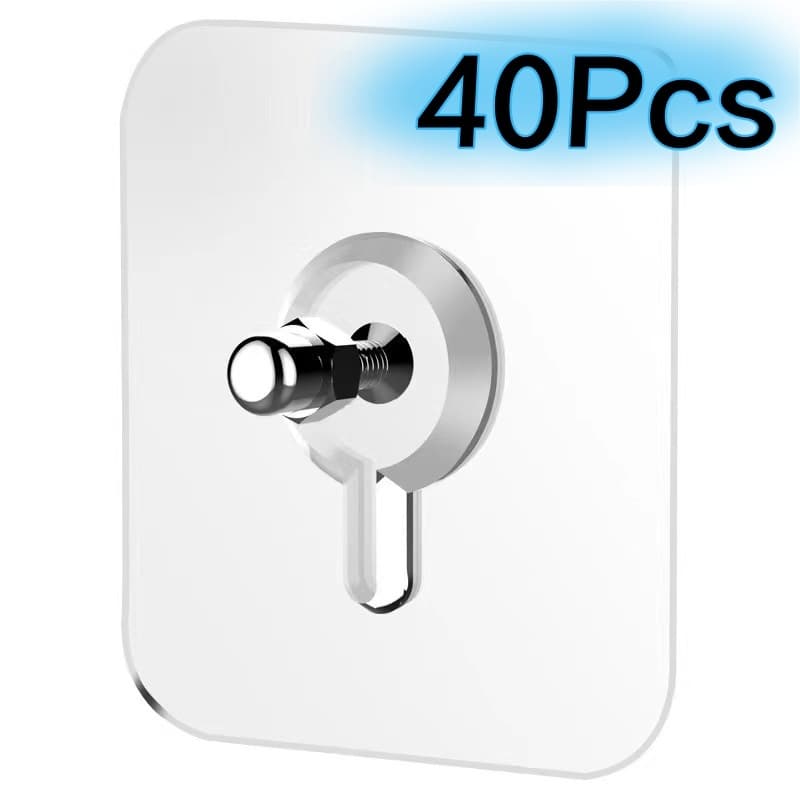 40 Pcs 8Mm Gancho De Parede Adesivo Multiuso Para Pendurar Quadros UtensíLios De Cozinha Banheiros