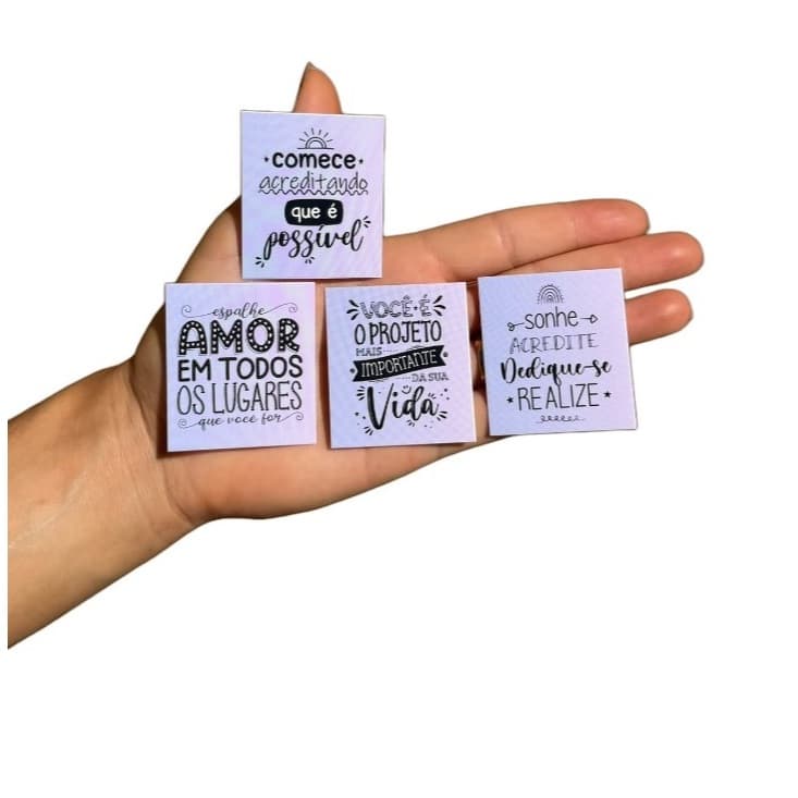 Kit Mini Cartões Frases Motivacionais Tag Encomenda Agradecimento Cliente