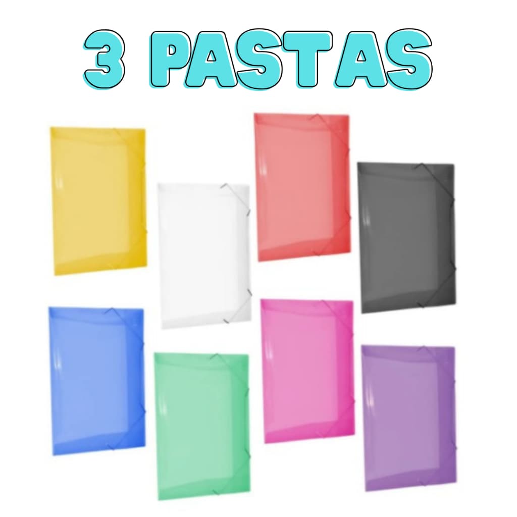 Pasta Com Elástico Ofício Transparente Organizar Documentos