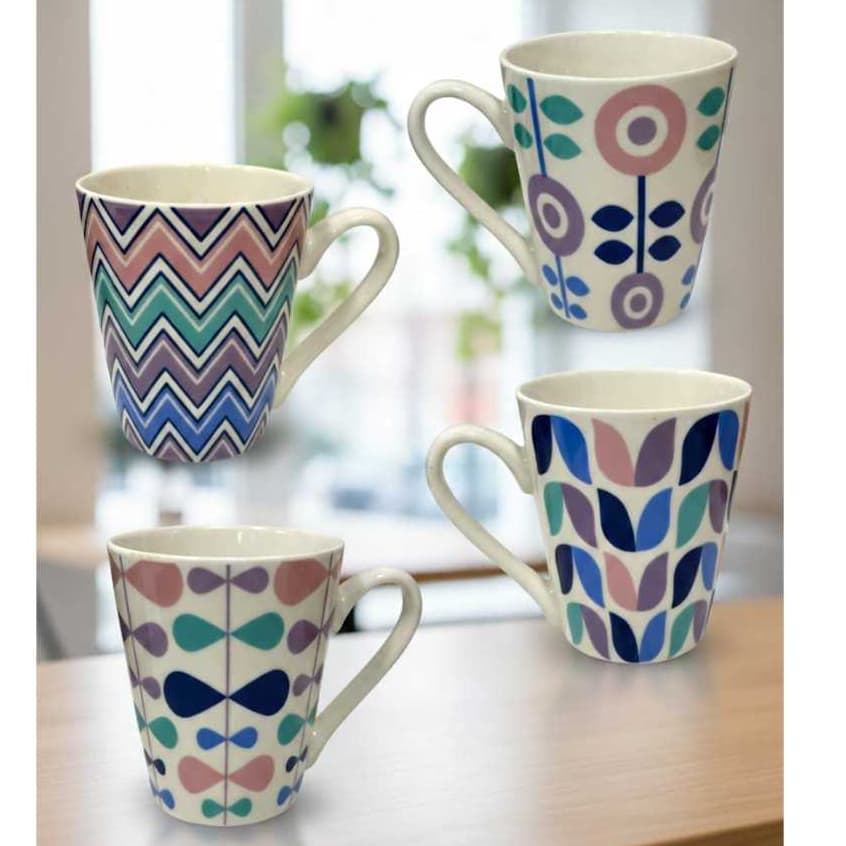 Caneca xicara  de Porcelana Estilo Azulejo Português – 300ml Chá - suco -  café- copo alça