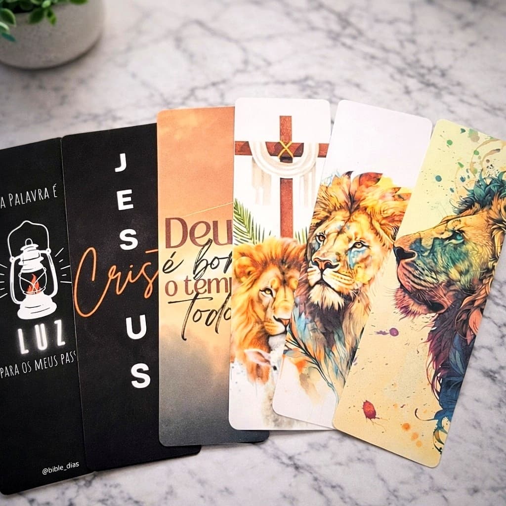 Marcador de Página Personalizado – Cristão, Logo da Sua Empresa e Personagem