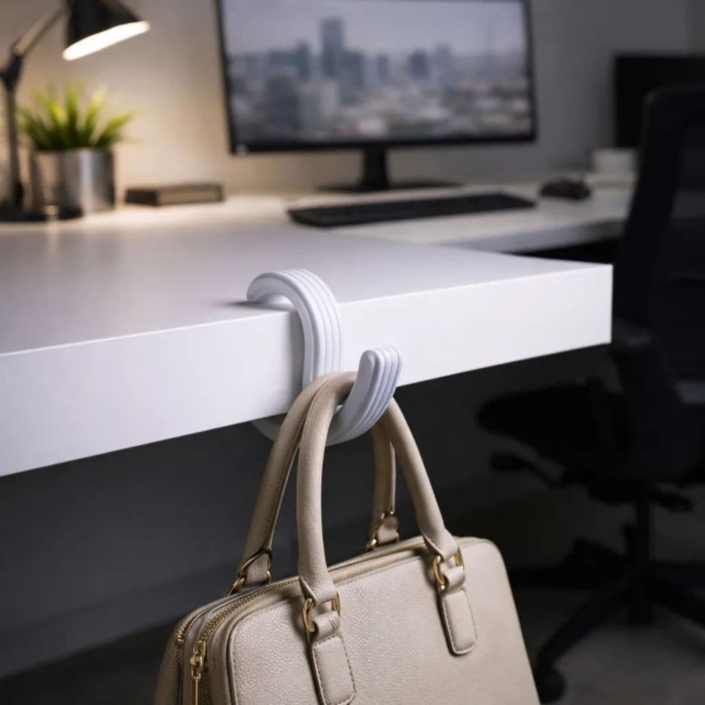 Ganchinho Cabide Gancho Suporte De Mesa Para Bolsa Moderno Branco