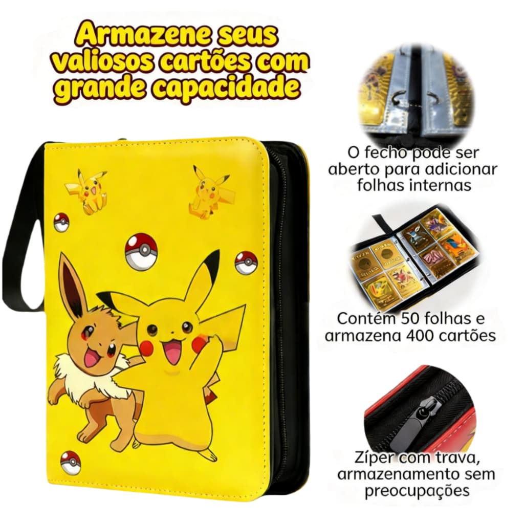 Álbum Porta Cartas TCG 240 / 400 Cartas Organizador para Coleção de Cards Não Inclui Cartas