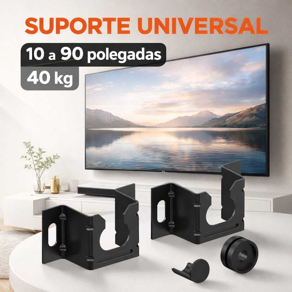 Suporte Fixo Universal Brasforma para TV 10” a 90” Aço Reforçado Fácil Instalação
