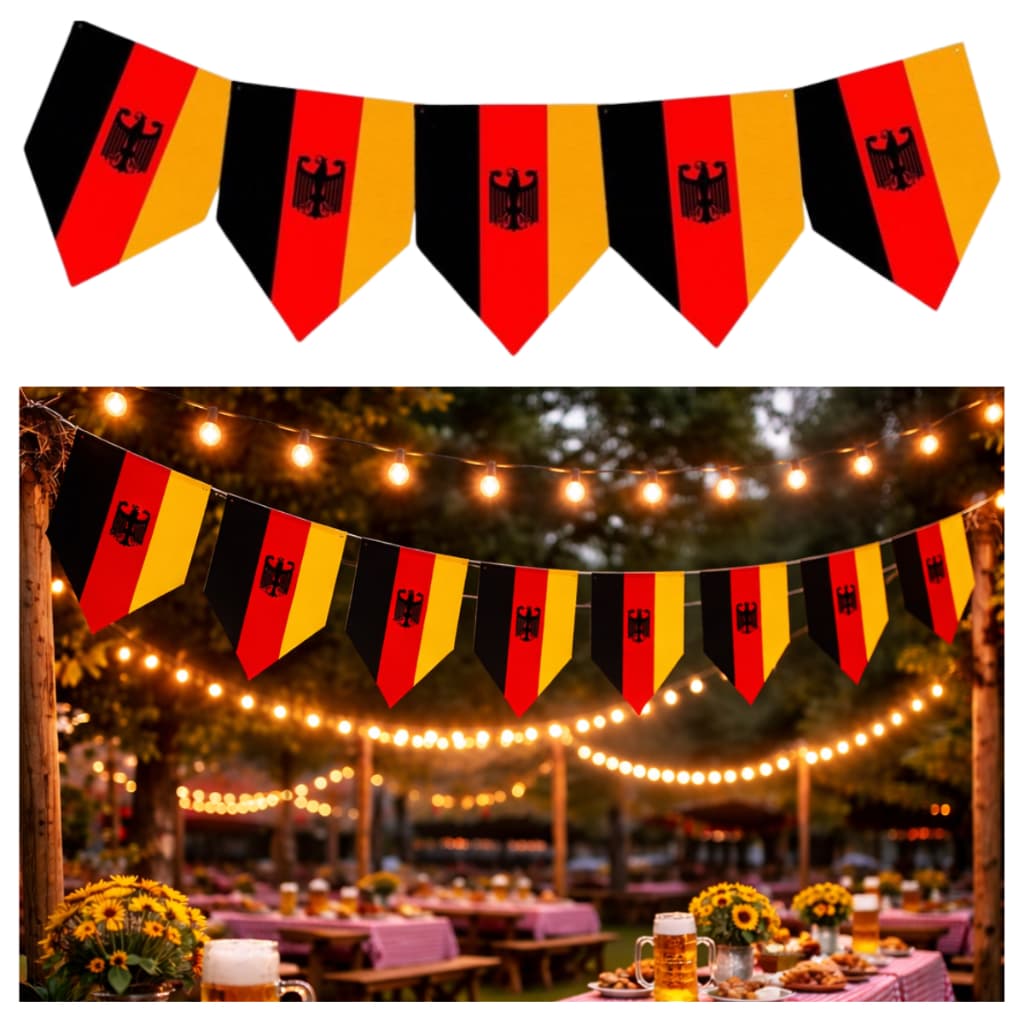 Faixa Decorativa Alemanha 8m x 18cm Bandeirinhas Festa Temática Mundial e Nacional
