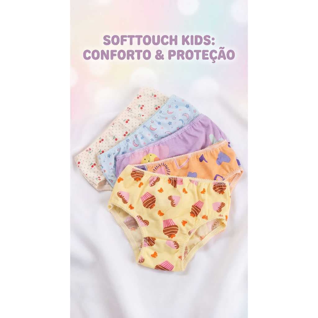 10 Calcinha Infantil Menina Estampadas  Forro Algodão Super Conforto P AO GG