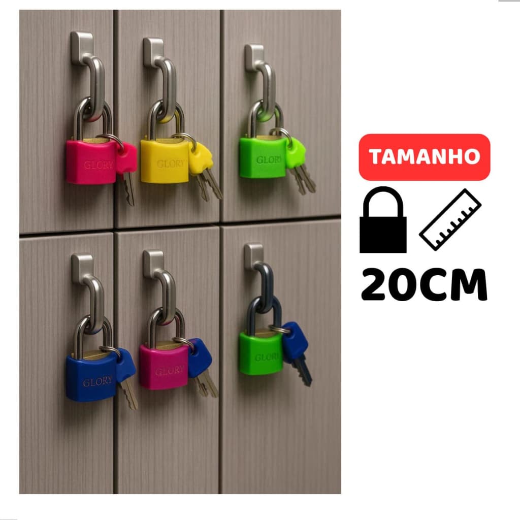 Cadeado Mala Bolsa Bagagem Pequeno 20 mm Anti furto Anti Arrombamento Latão Colorido Para Diferenciar Com 2 Chaves