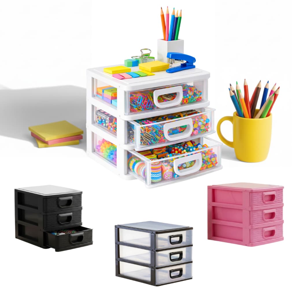 Gaveteiro Organizador de Mesa 3 Gavetas  P/ Casa, Escritório ou Material ou Material de Costura