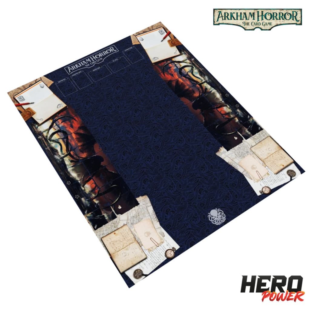 Playmat Arkham Horror Cardgame LCG | 2 Jogadores e Central | Duplo | Lona Vinil 80x100 cm