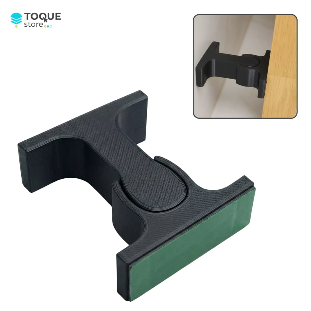 Trava de Porta Adesiva Sem Furo – Fixador Prendedor Antibatida para Porta de Vidro e Madeira