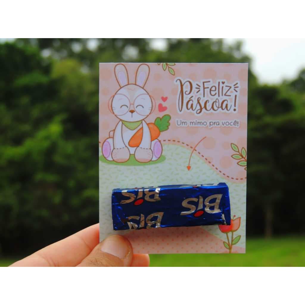 Cartão Feliz Páscoa 9x7cm | Papel Offset 180g | Não Acompanha Doce | Envio Rápido