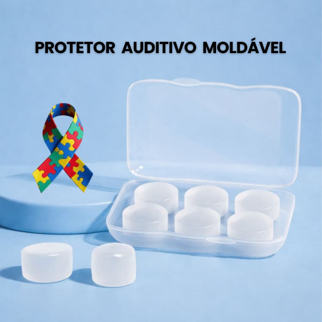 Protetor Auditivo Abafador Ruidos Auricular Tampao Ouvido Silicone Moldavel Ronco Nataçao Hidroginastica Autismo