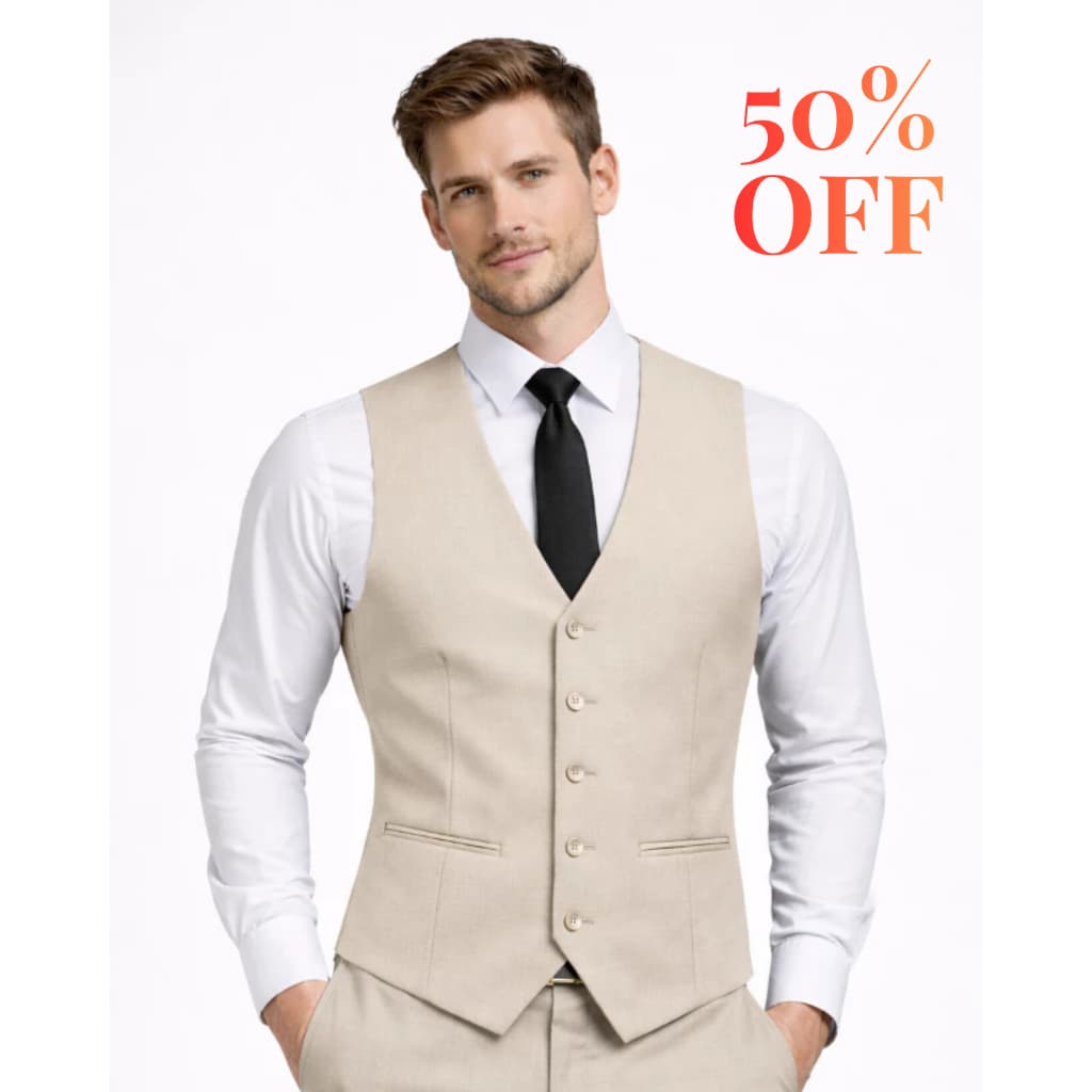 Colete Social Masculino Bege Elegante Para Casamento Formatura Festas Direto Da Fabrica