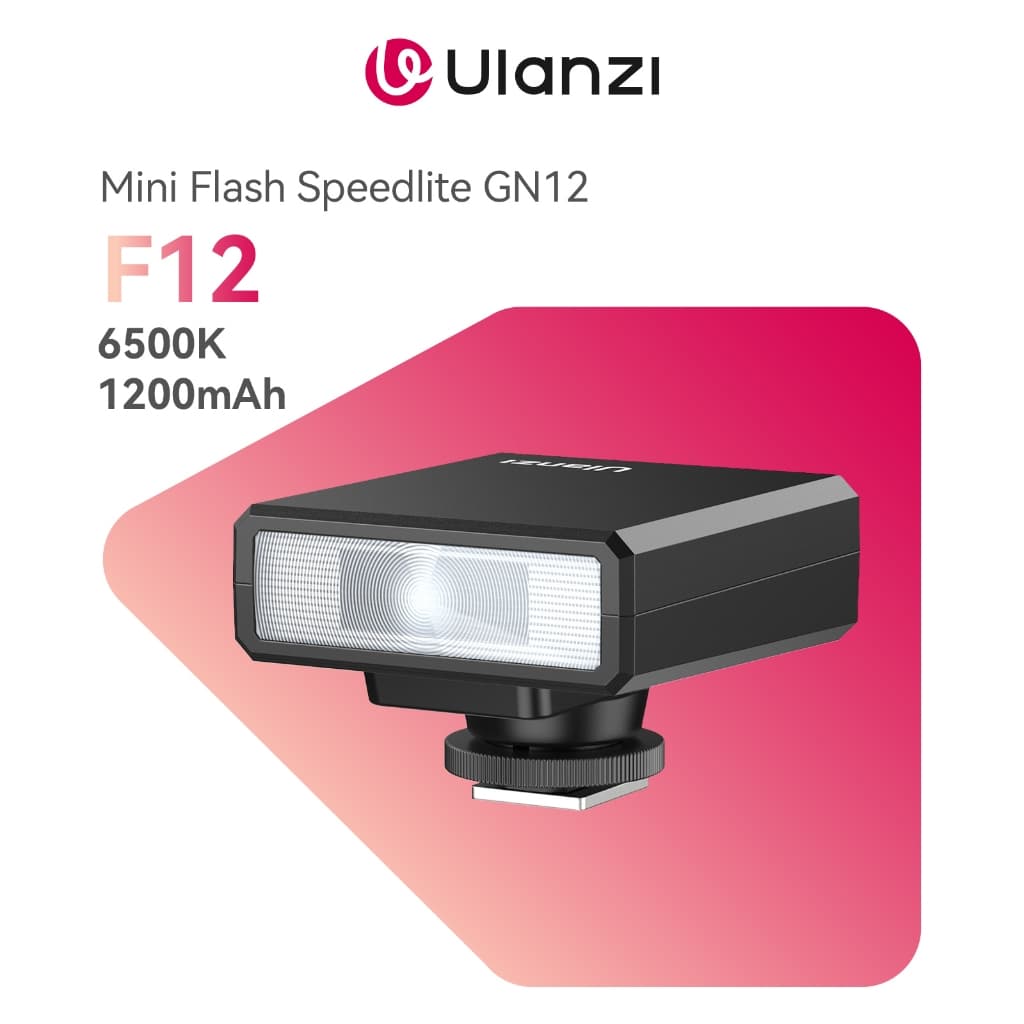 Ulanzi F12 Mini Flash Speedlite, Portátil e Recarregável, Iluminação Profissional para Câmeras Canon, Nikon, Sony etc.