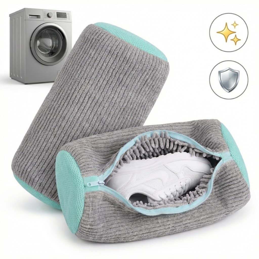Bolsa Saco De Lavar Tênis E Sapatos Para Máquina De Lavar Protetor Fibras De Limpeza Anti Deformação