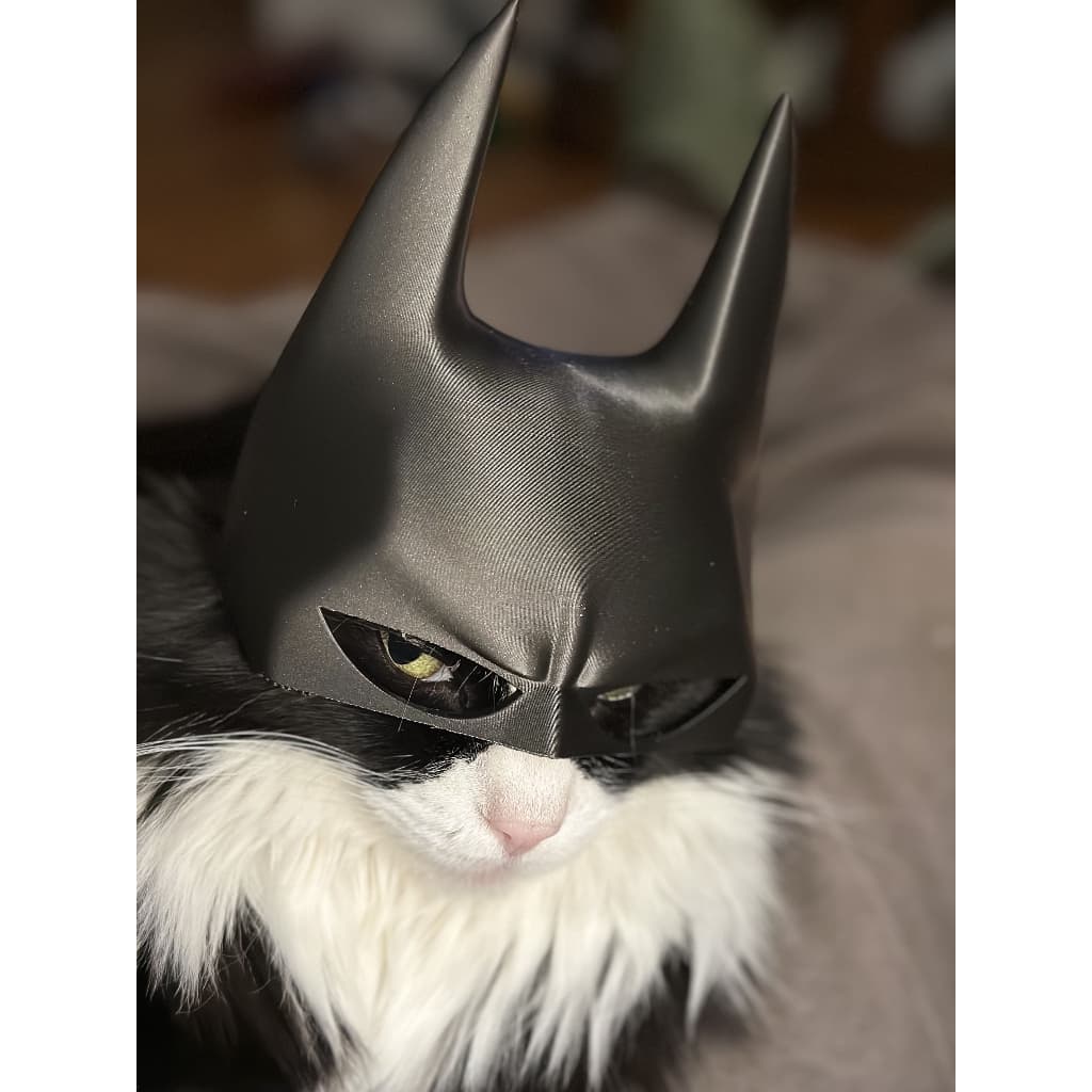 Máscara Capacete Batman para Gatos e Cachorros de Pequeno Porte - Acessório para pets Cavaleiro das Trevas