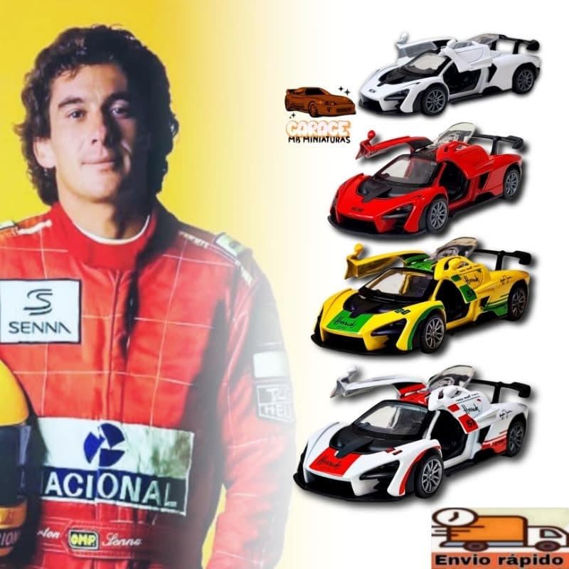 Miniatura de Ferro Mclaren Senna Metal Fricção Brinquedo Coleção Diecast