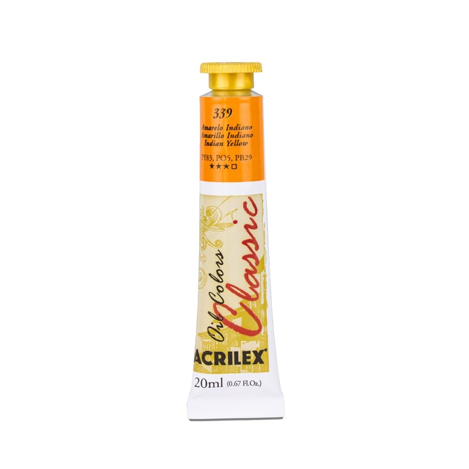 Tinta a Óleo 20ml Acrilex - Amarelo Indiano 339