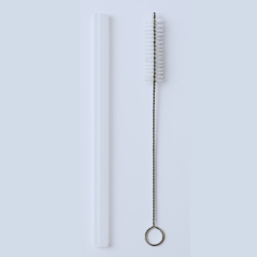 Kit Canudo Compatível Copo Stley 40oz Silicone Reutilizável Lavável + Escova Limpeza Canudo