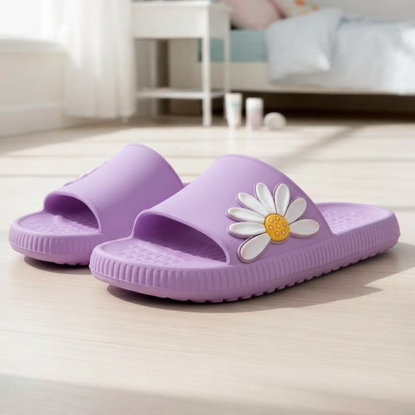 Chinelo Slide Nuvem Margarida Charmosa Leve Básico Menina Moda Escolas Cores Festas Estilo