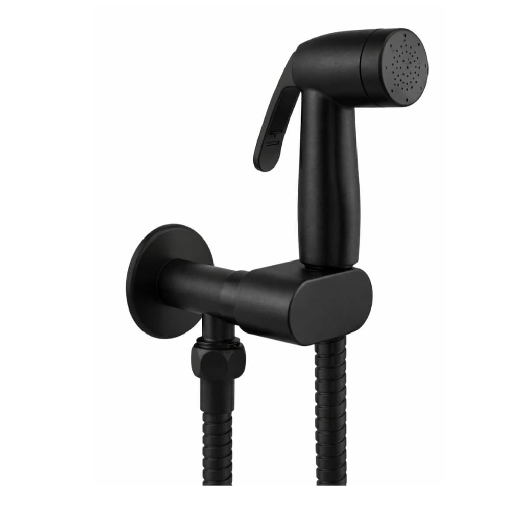 Ducha Higiênica Banheiro Completa com Suporte Alta Qualidade Mangueira 1,2 M Preto Fosco