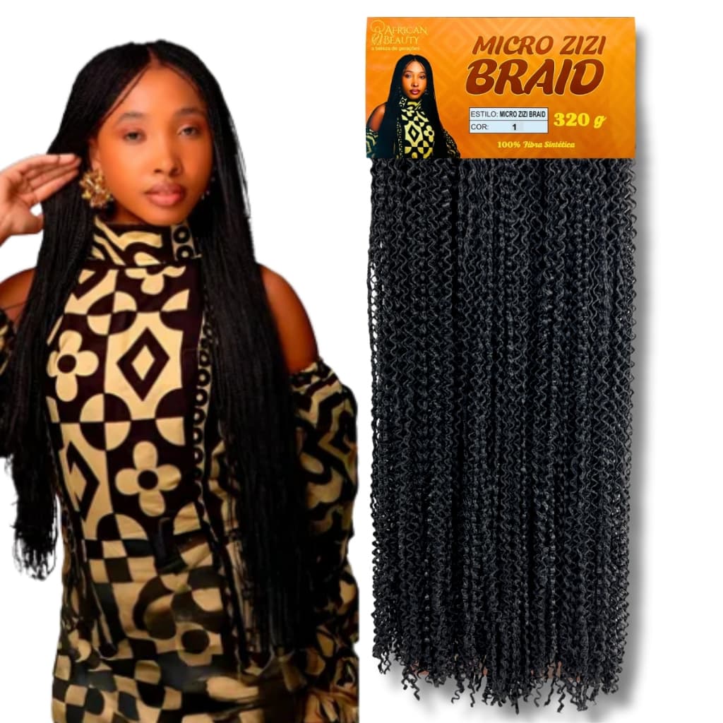 Cabelo Miojinho Micro Zizi Kanekalon Trançadinho Crochet Braid African Beauty Pacotão 320 Gramas