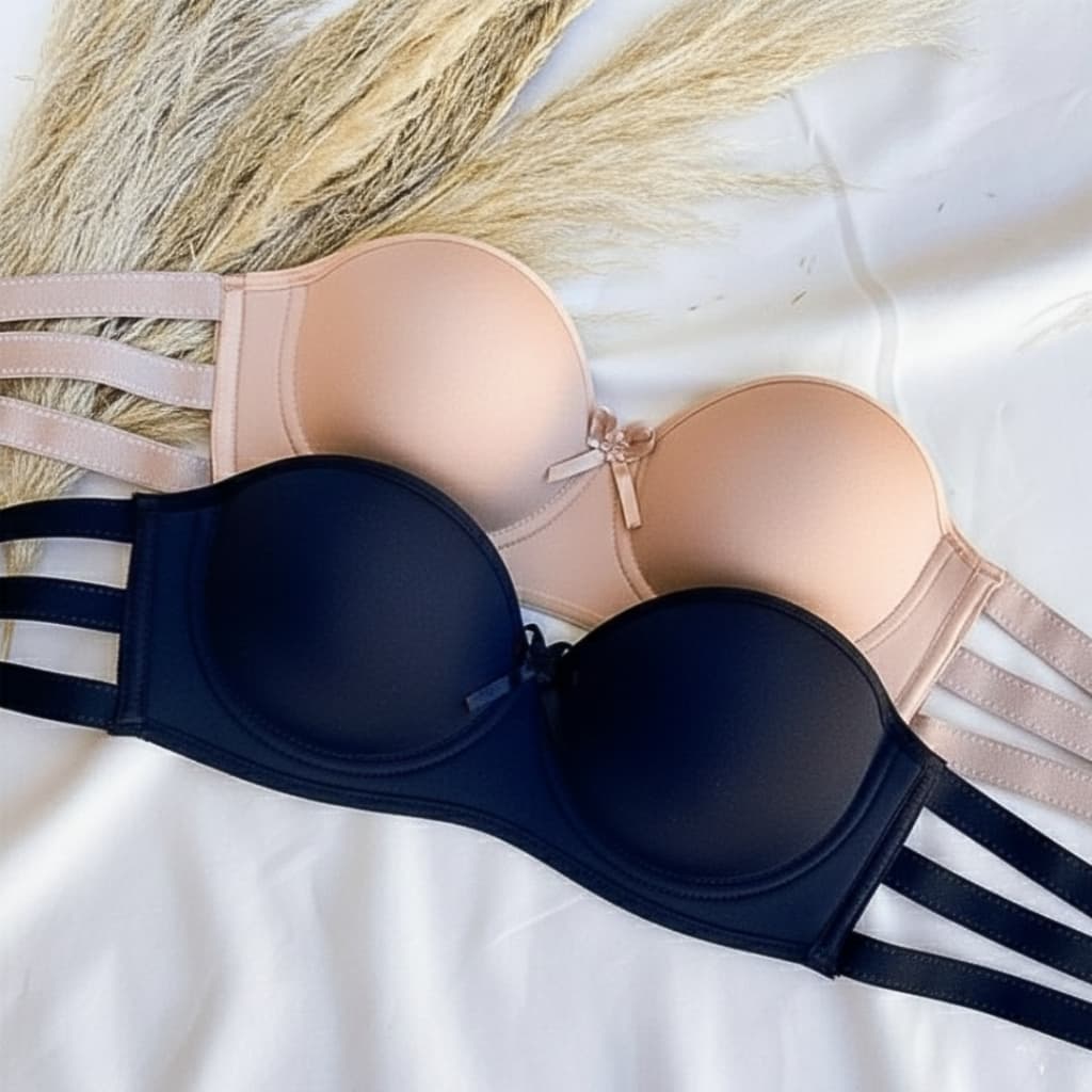 Sutiã TOMARA que CAIA 3 Tiras Detalhes Com Bojo Não marca Vestido Feminino Top