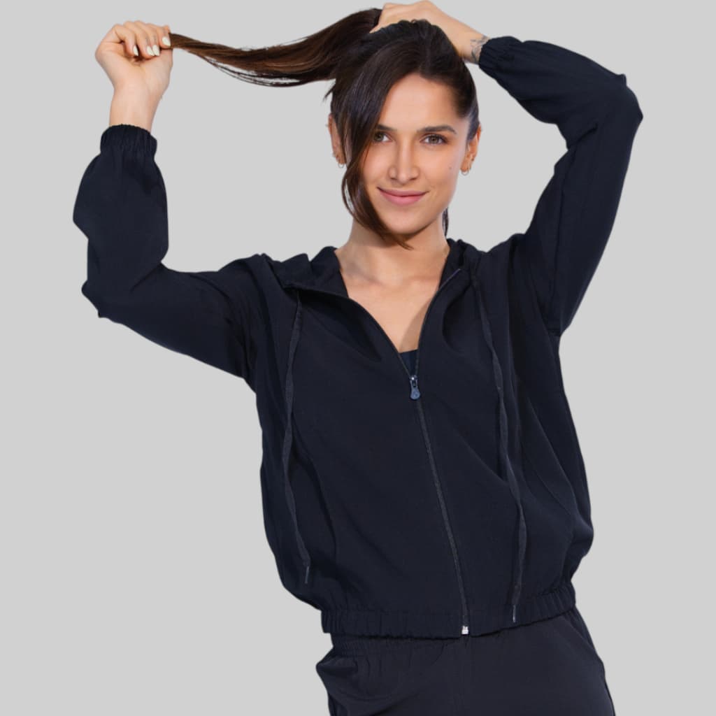 Jaqueta Blusa Corta Vento Feminina Capuz Leve Casual Esportiva Lisa