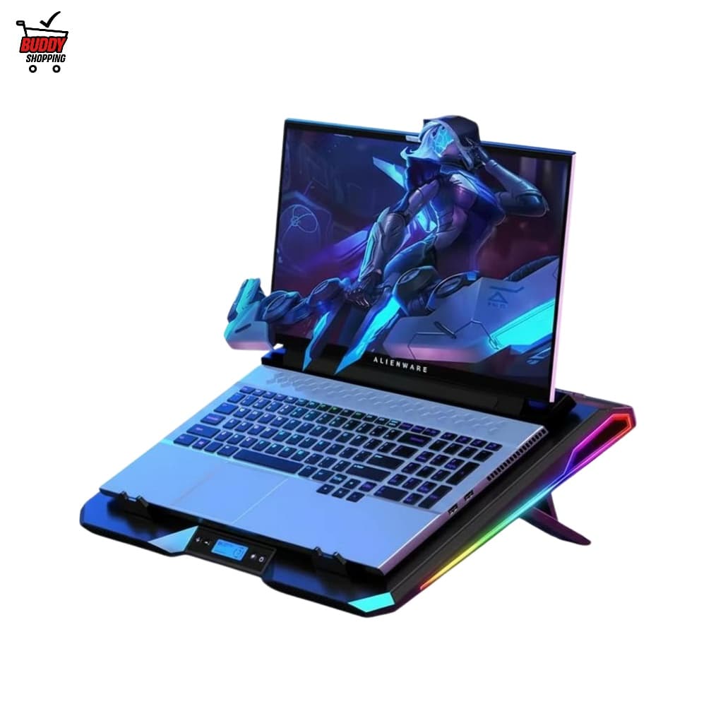 Base Gamer para Notebook | Iluminação RGB | Ventilação Turbo | 7 Posições Reguláveis