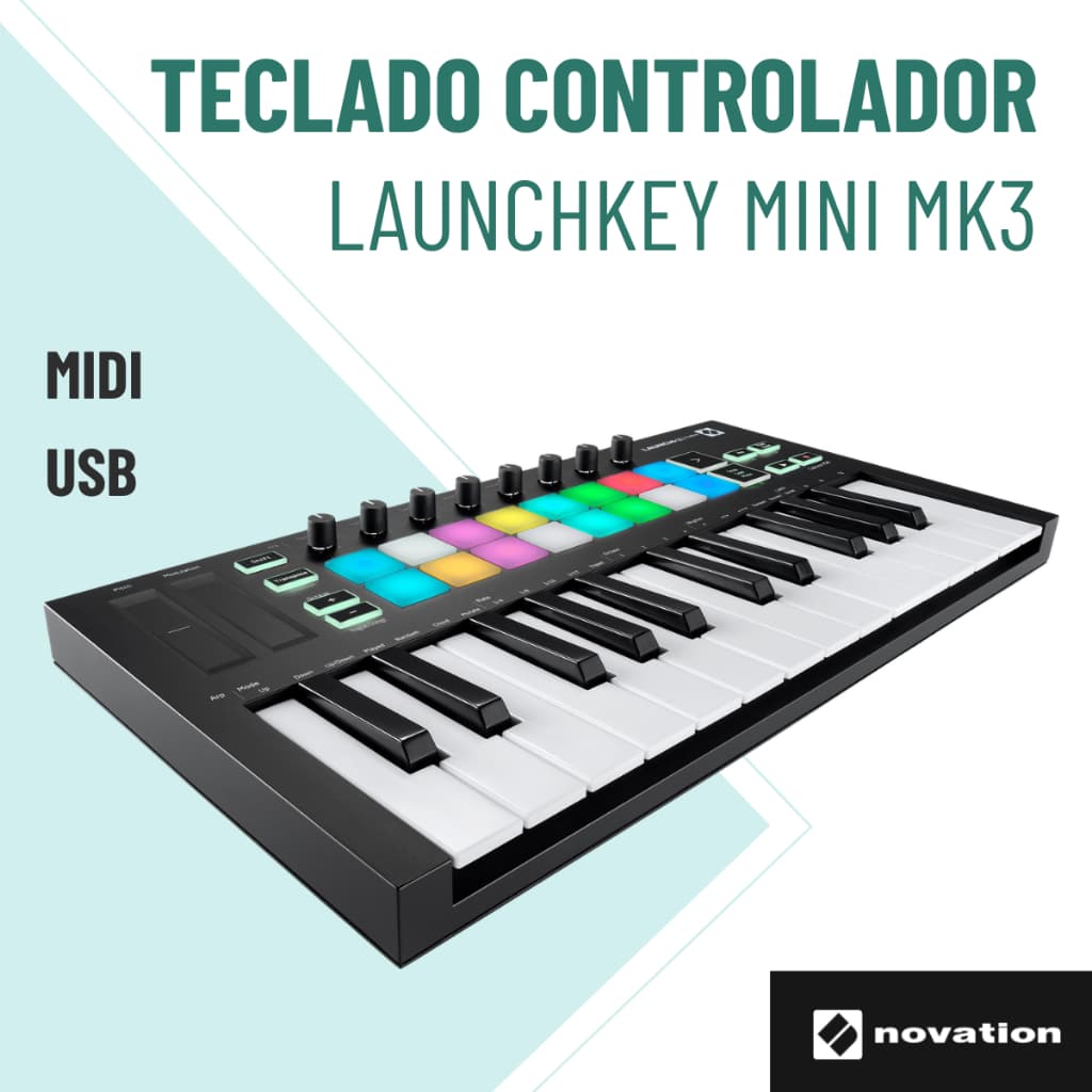 Teclado Controlador Launchkey Mini Mk3 Novation Teclado Controlador Midi Teclado Controlador Usb