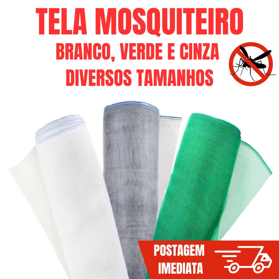 Tela Mosquiteira Anti Mosquitos Insetos Pequenos Animais Proteção Diversos Tamanhos e Cores