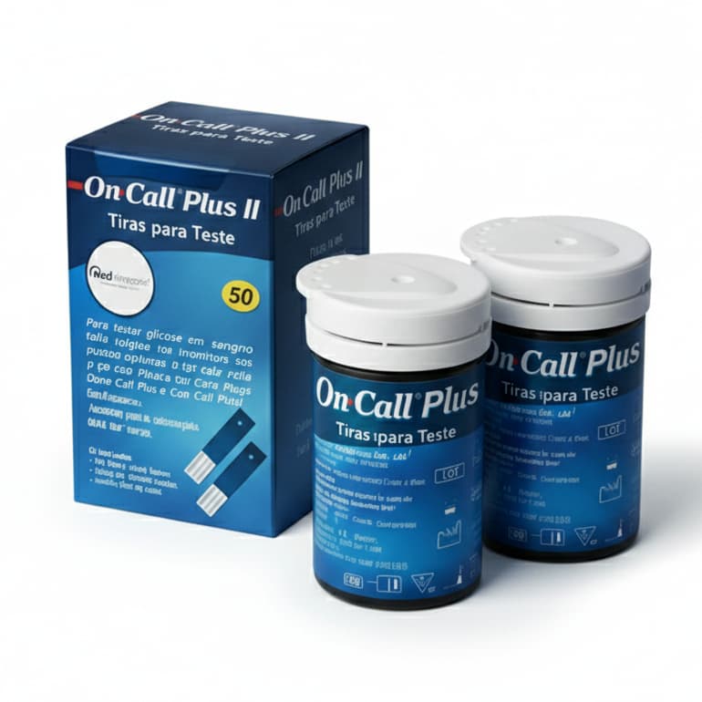 100 Tiras On Call Plus II Medir Glicose Medir Glicemia Fita Teste Original