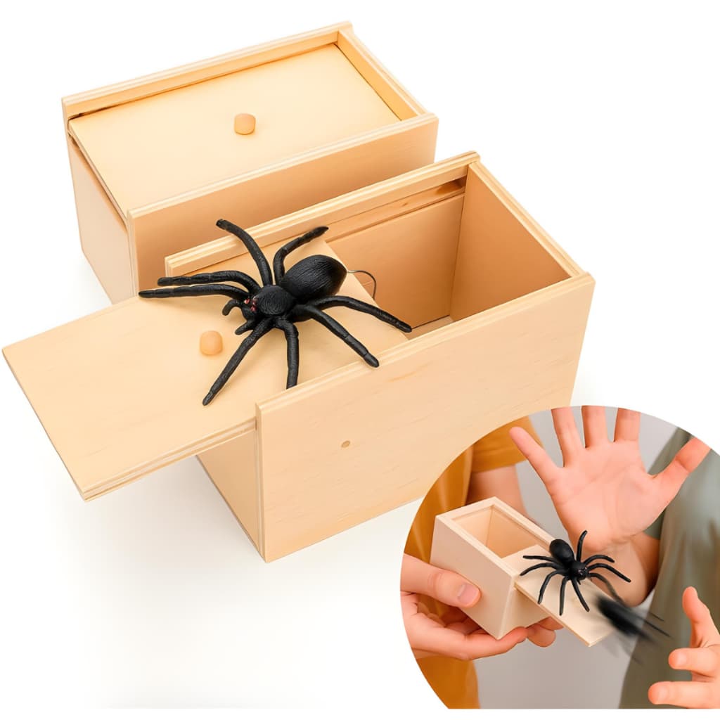 Caixa Caixinha De Madeira Aranha Pegadinhas Susto Surpresa