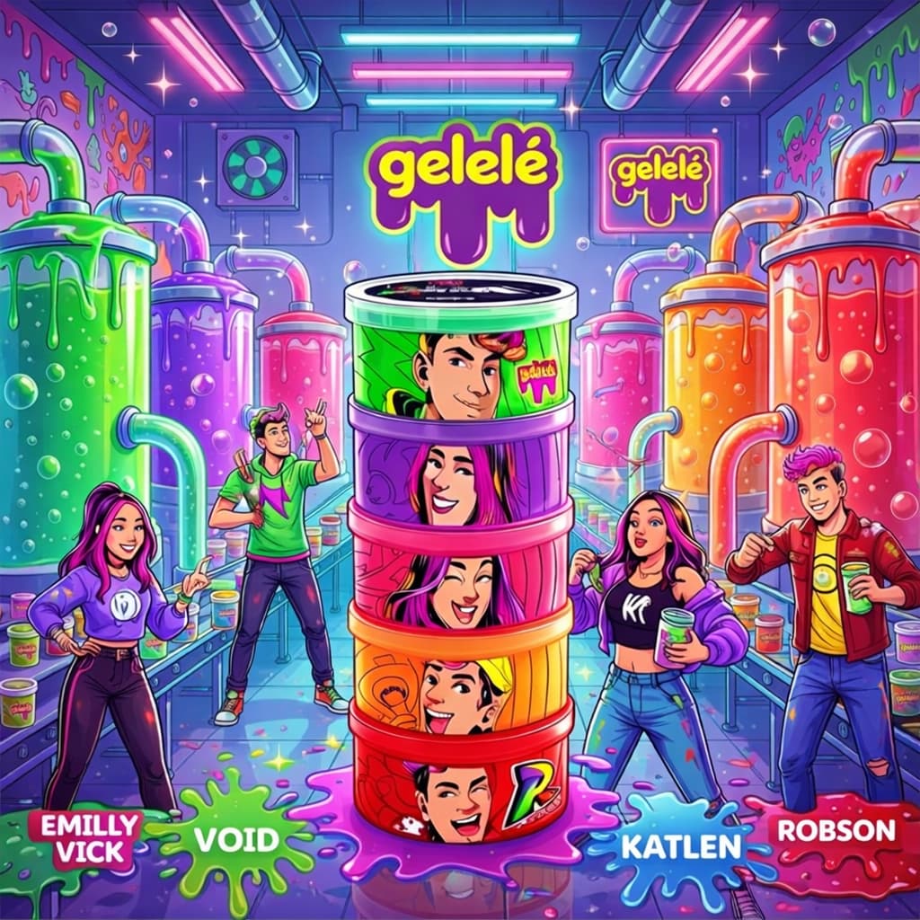 Slime Gelelé Torre 330g Dos Rosa Youtubers 5 Cores