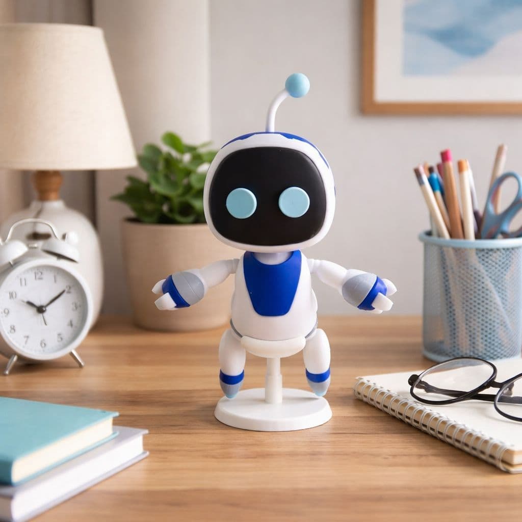 Robô Espacial Astro Bot 18cm | Astro Bot Decorativo | Decoração Geek Gamer | Astro Bot Colecionável