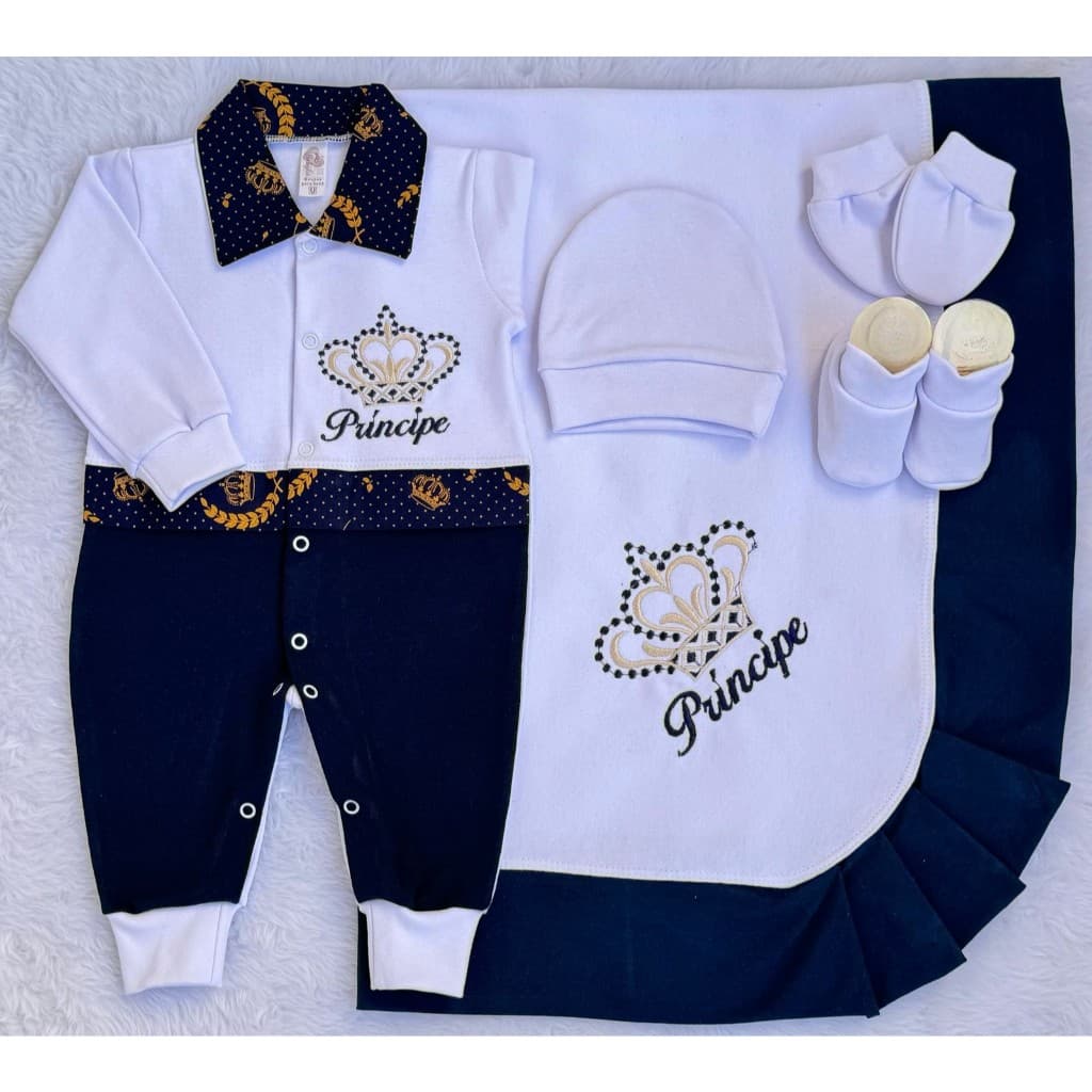 Saída de Maternidade Masculina 5 peças 100% Algodão