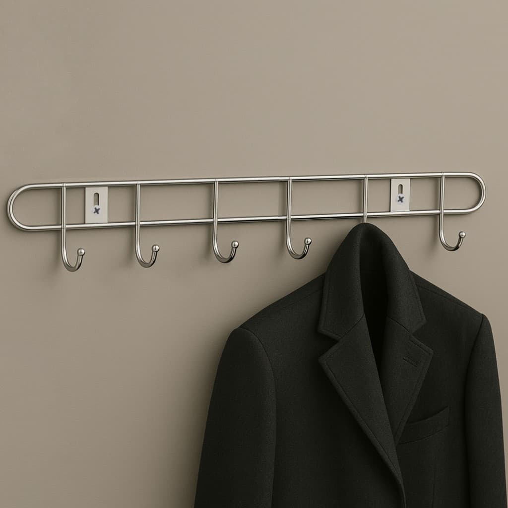 Suporte Cabide 10 Ganchos Para Parede Pendura Roupas Toalhas