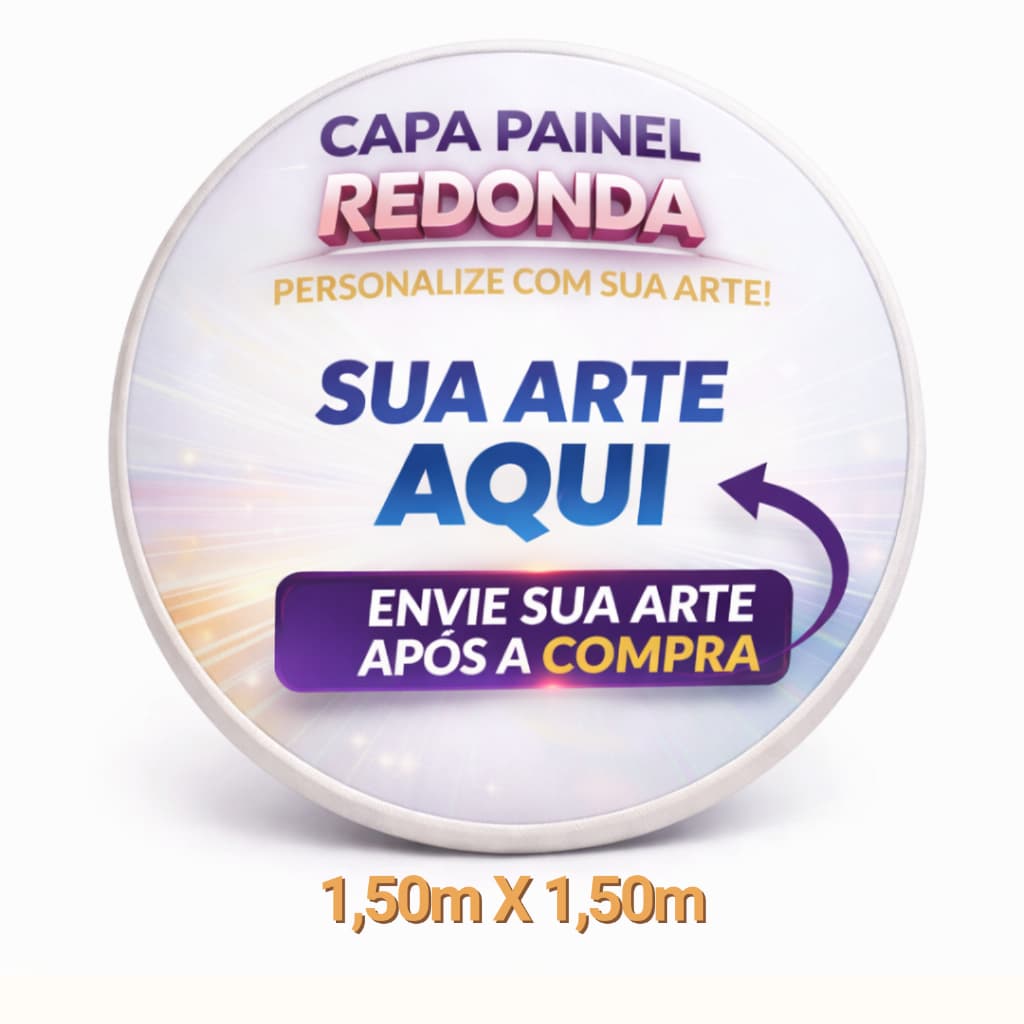 Capa Painel Redondo Tecido c/ Elástico Fotos Times Cantores Desenhos 150x150 Enviar arte após compra