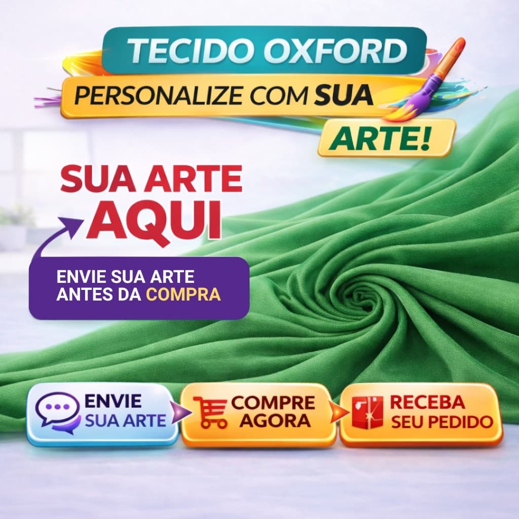 Tecido Oxford 100% Poliester Personalizado com Sua Arte | Enviar a Arte Antes de Finalizar a Compra