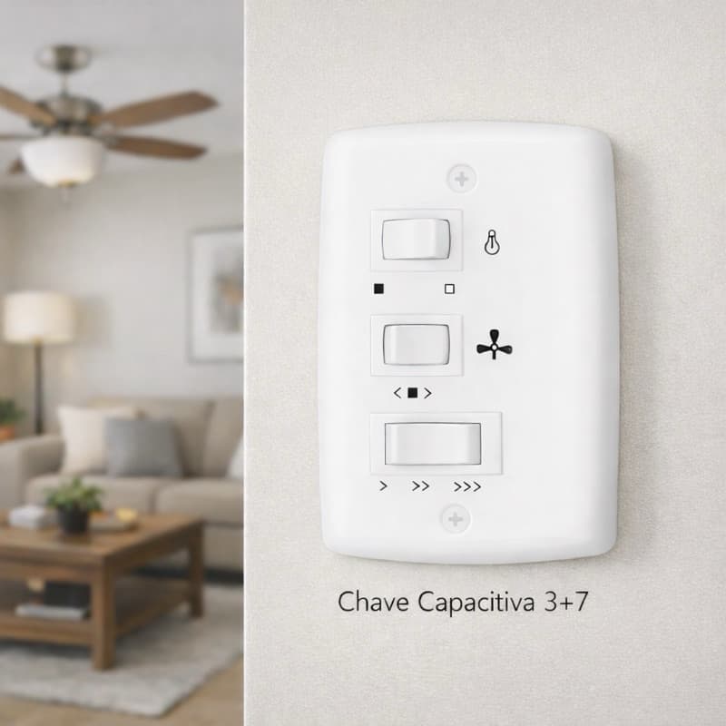 Chave Controle Velocidade Ventilador de Teto Capacitivo 127V 220V
