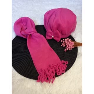 Kit (Boina + Cachecol) feminino menina infantil.