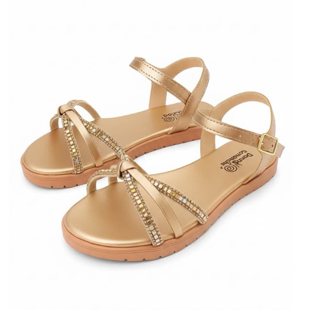 SANDÁLIA TIRA NO BRILHO FEMININA INFANTIL STRASS