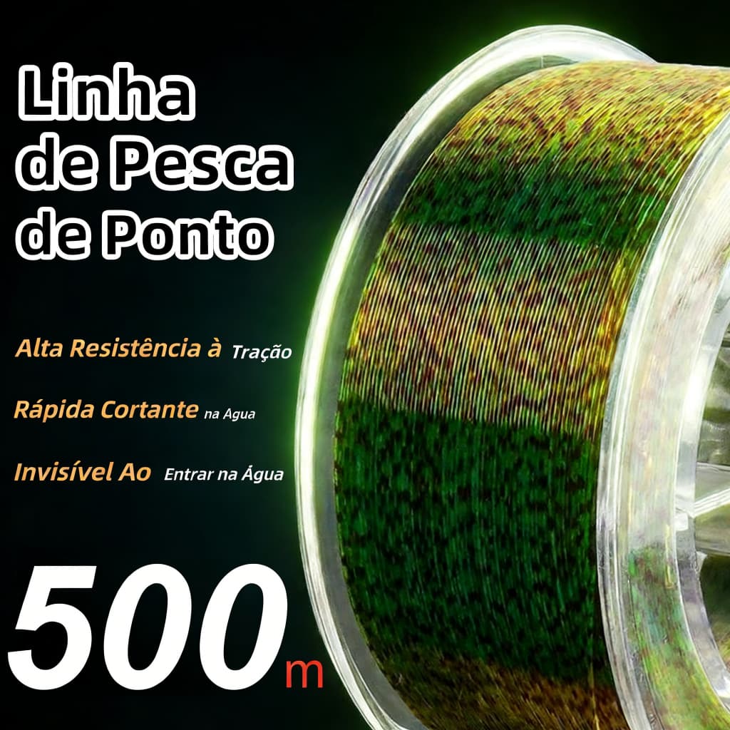 Golaluz Linha De Pesca Invisível 100/300/500M , Fluorocarbono Salpicada De Nylon , Marca Forte Linha de pesca camuflada