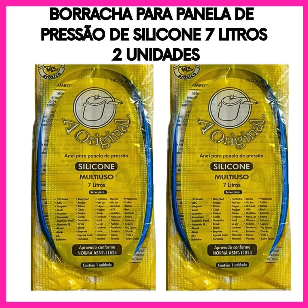 Borracha Panela de Pressão 7 Litros Silicone Universal – Reposição Vedação 2  Unidades