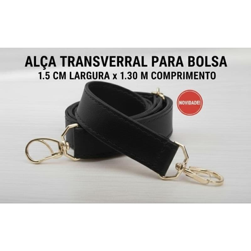 Alça Transversal para Bolsa com mosquete e regulador