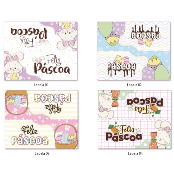 Lapela Páscoa para Saquinho 15x20cm | Embalagem Personalizada | Feliz Páscoa
