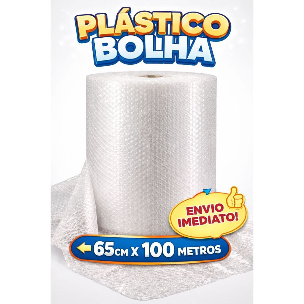 Plástico Bolha 65 cm x 100 m 25 Micras